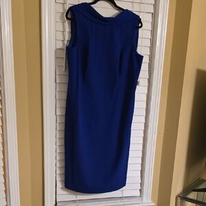 Teri Jon Royal Blue Sleeveless Sheath Dress